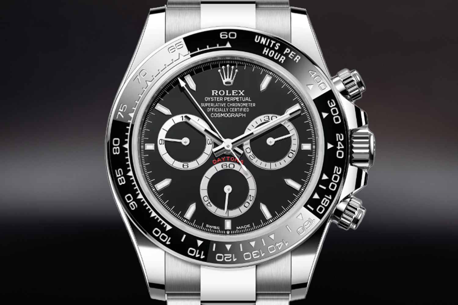 Rolex Cosmograph Daytona stainless steel Black Dial with black ceramic bezel "Godzilla" 126500LN