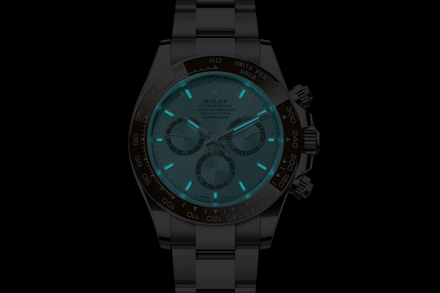 Rolex Cosmograph Daytona Platinum Ice Blue dial with brown ceramic bezel "Platona" 126506 lume