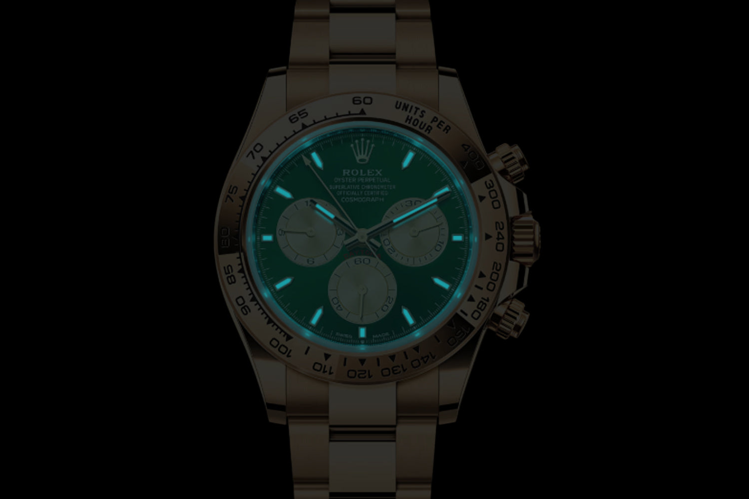Rolex Cosmograph Daytona 18K Yellow Gold Bright Green and Golden Dial with gold bezel "John Mayer 2.0" 126508 lume