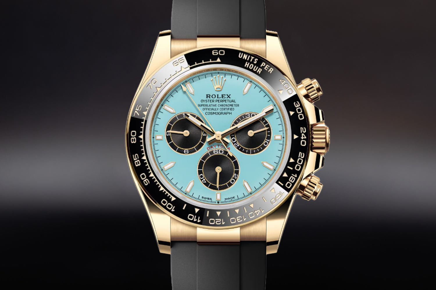 Rolex Cosmograph Daytona Yellow Gold Turquoise Blue Dial 126518LN