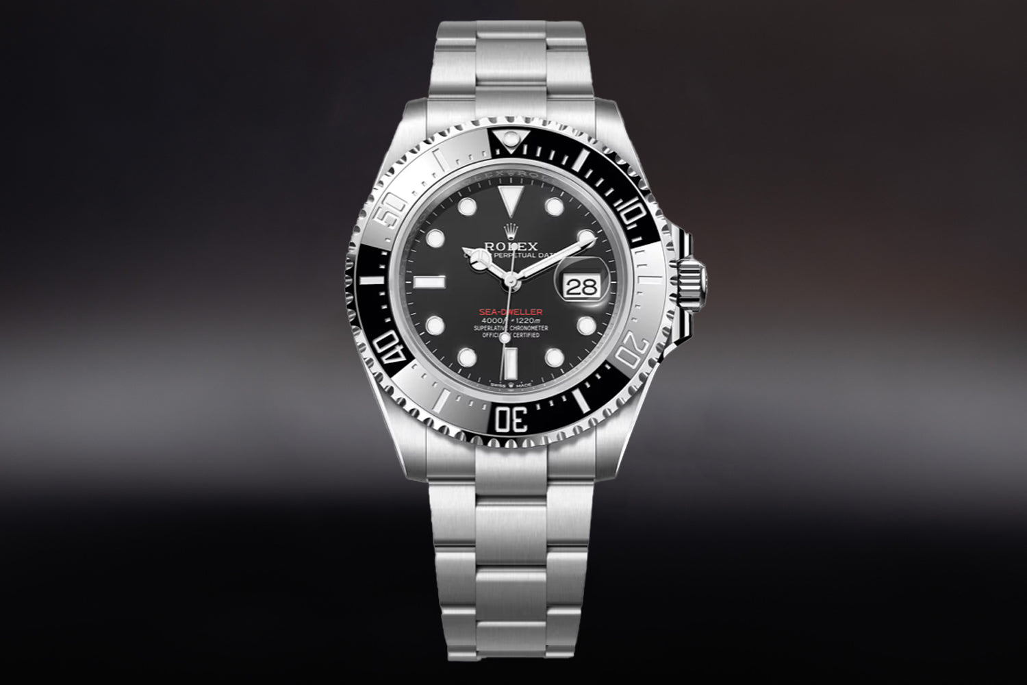 Rolex Sea-Dweller Red Letter stainless steel with black ceramic bezel 126600 on oyster bracelet