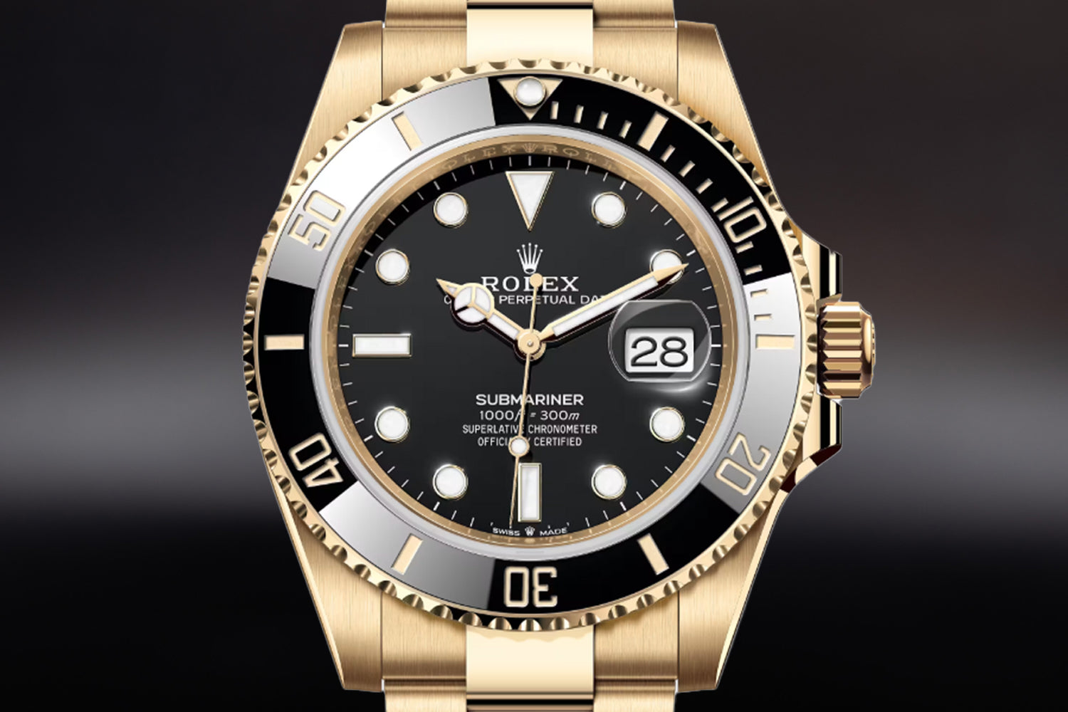Rolex Submariner Date 18K Yellow Gold Black Dial black bezel 126618LN