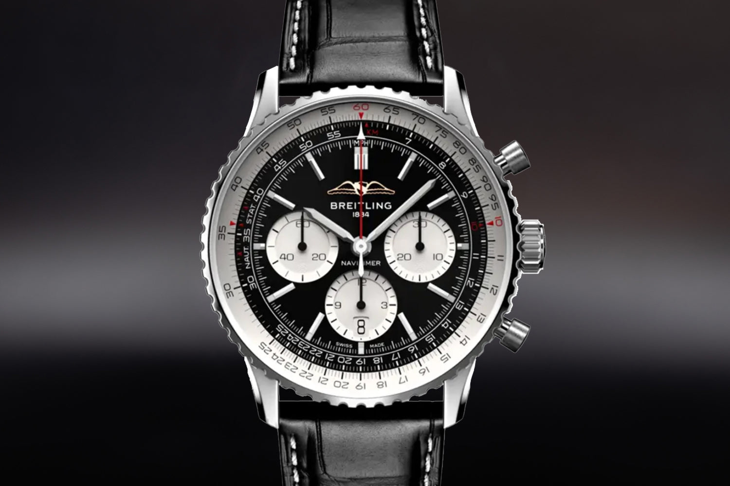 Breitling Navitimer B01 Chronograph 43 Black Dial "Reverse Panda" AB0138211B1P1