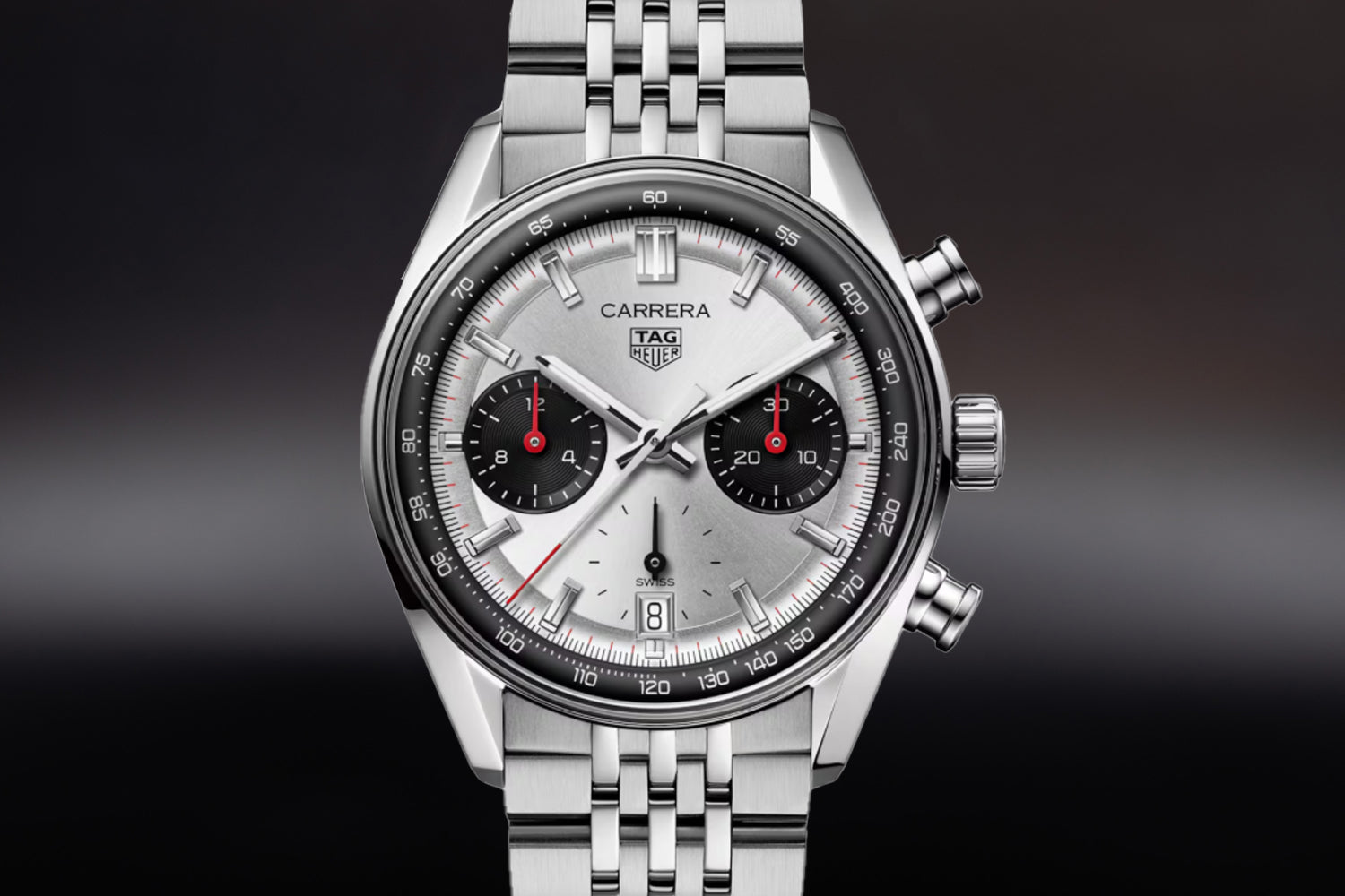 TAG Heuer Carrera Chronograph Glassbox Silver Dial "Panda" CBS2216.BA0048