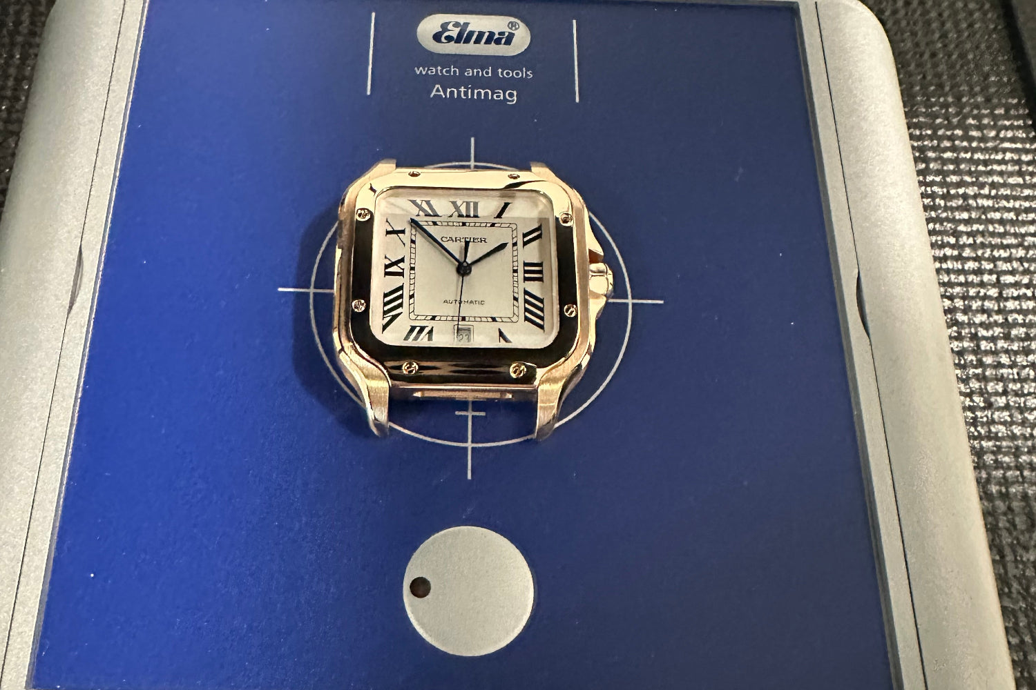 Cartier Santos on Elma Antimag for demagnetization