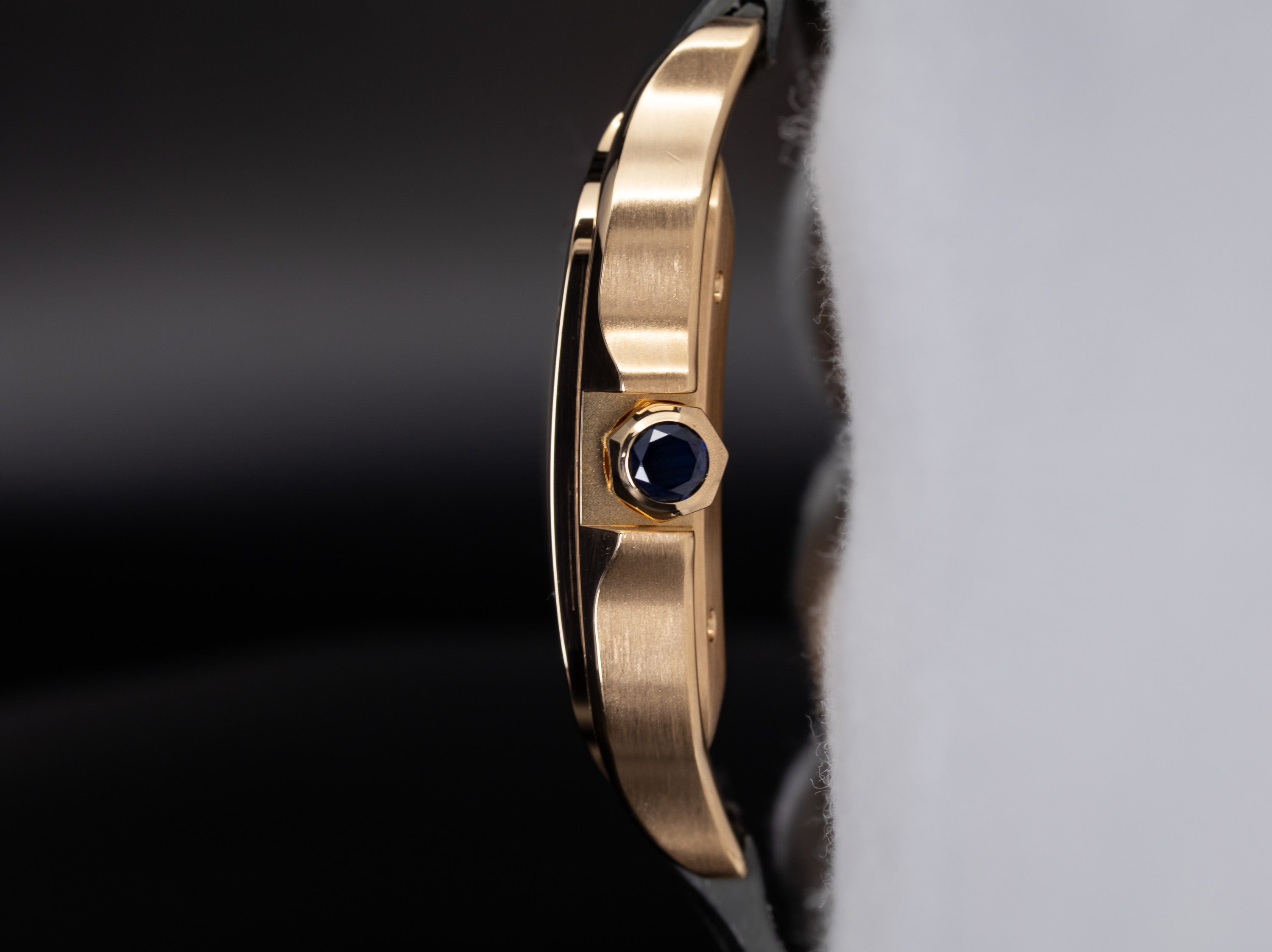Cartier Santos de Cartier 18K Rose Gold case side and crown WGSA0011