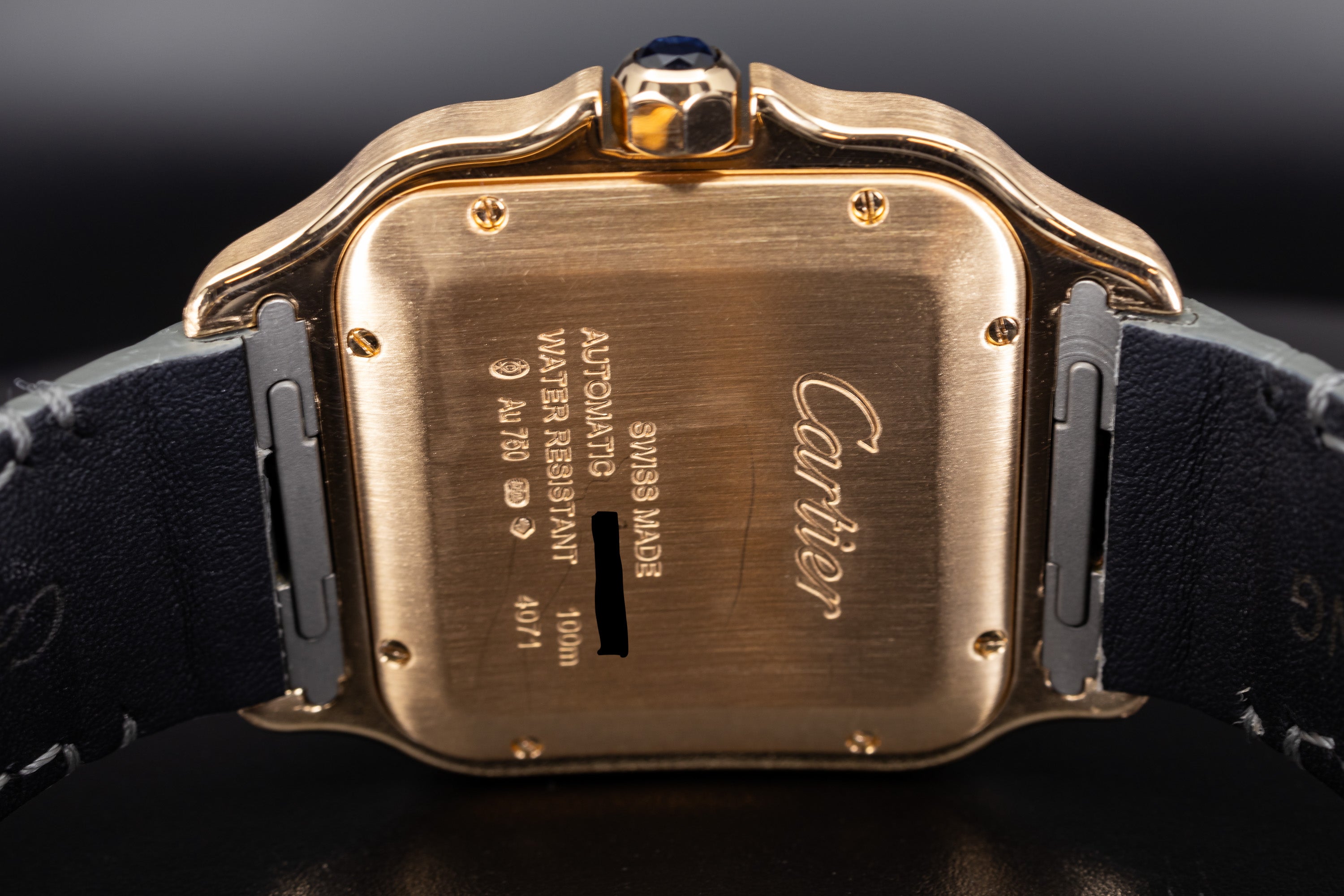 Cartier Santos de Cartier 18K Rose Gold WGSA0011 caseback