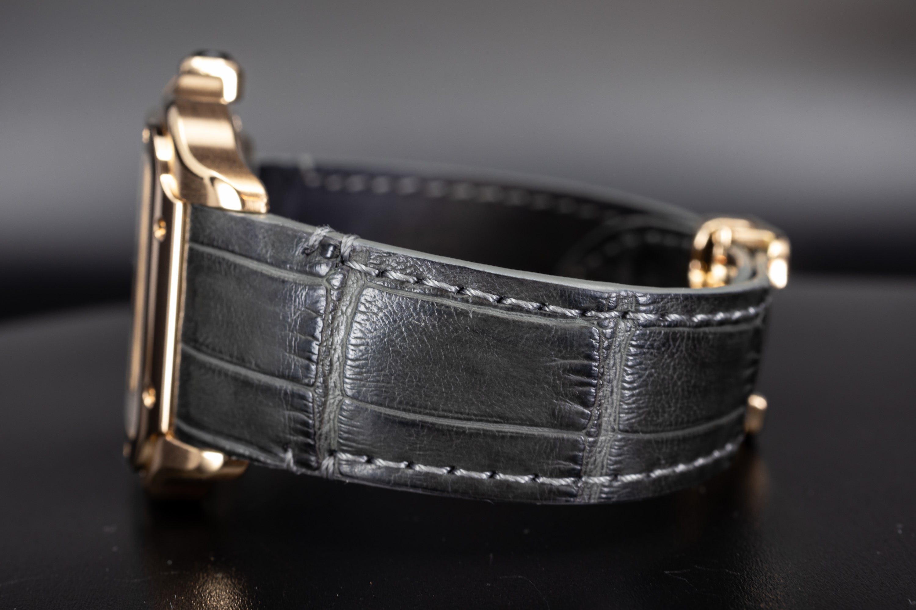 Cartier Santos de Cartier black leather alligator strap