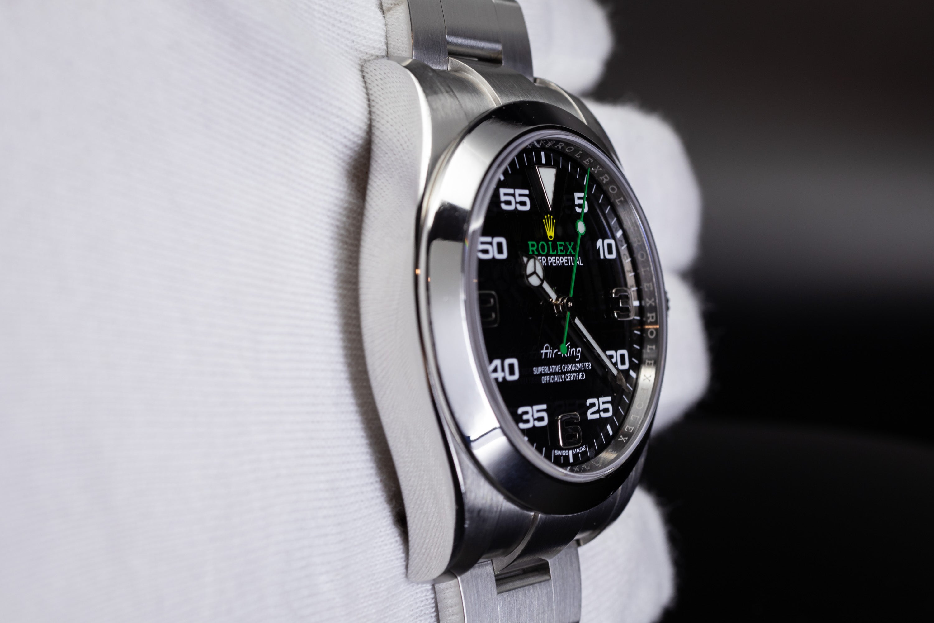 Rolex Air-King left case side