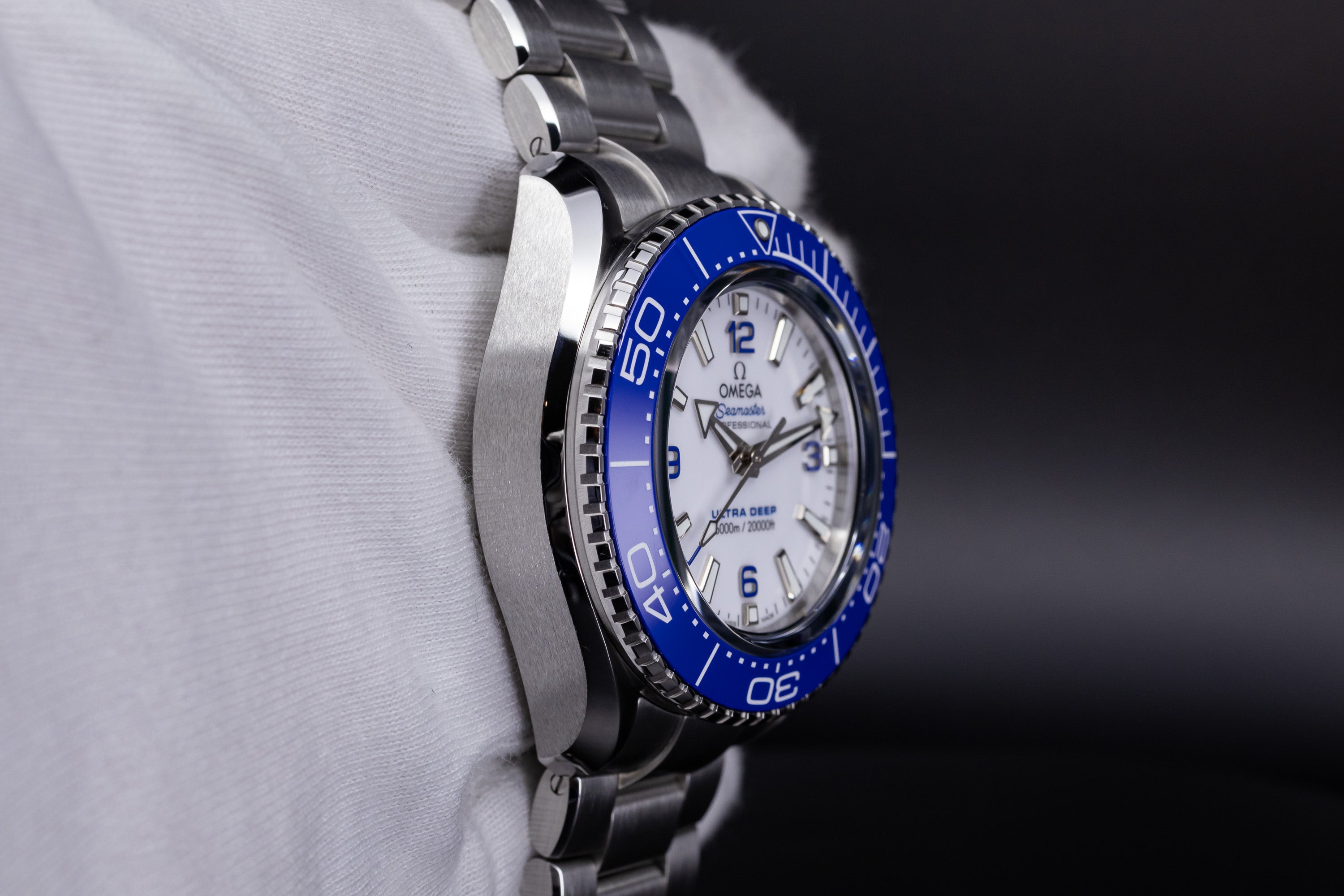 Omega Seamaster Planet Ocean Ultra Deep 6000M left case side