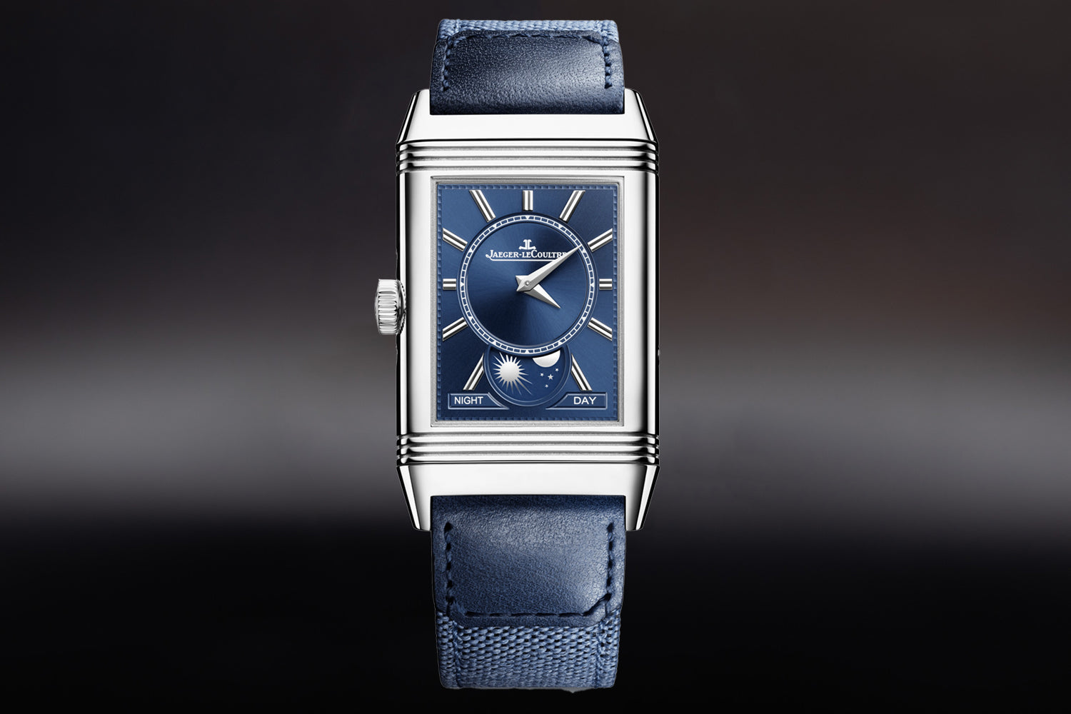 Jaeger-LeCoultre Reverso Tribute Duoface Calendar Q3918420 with blue strap