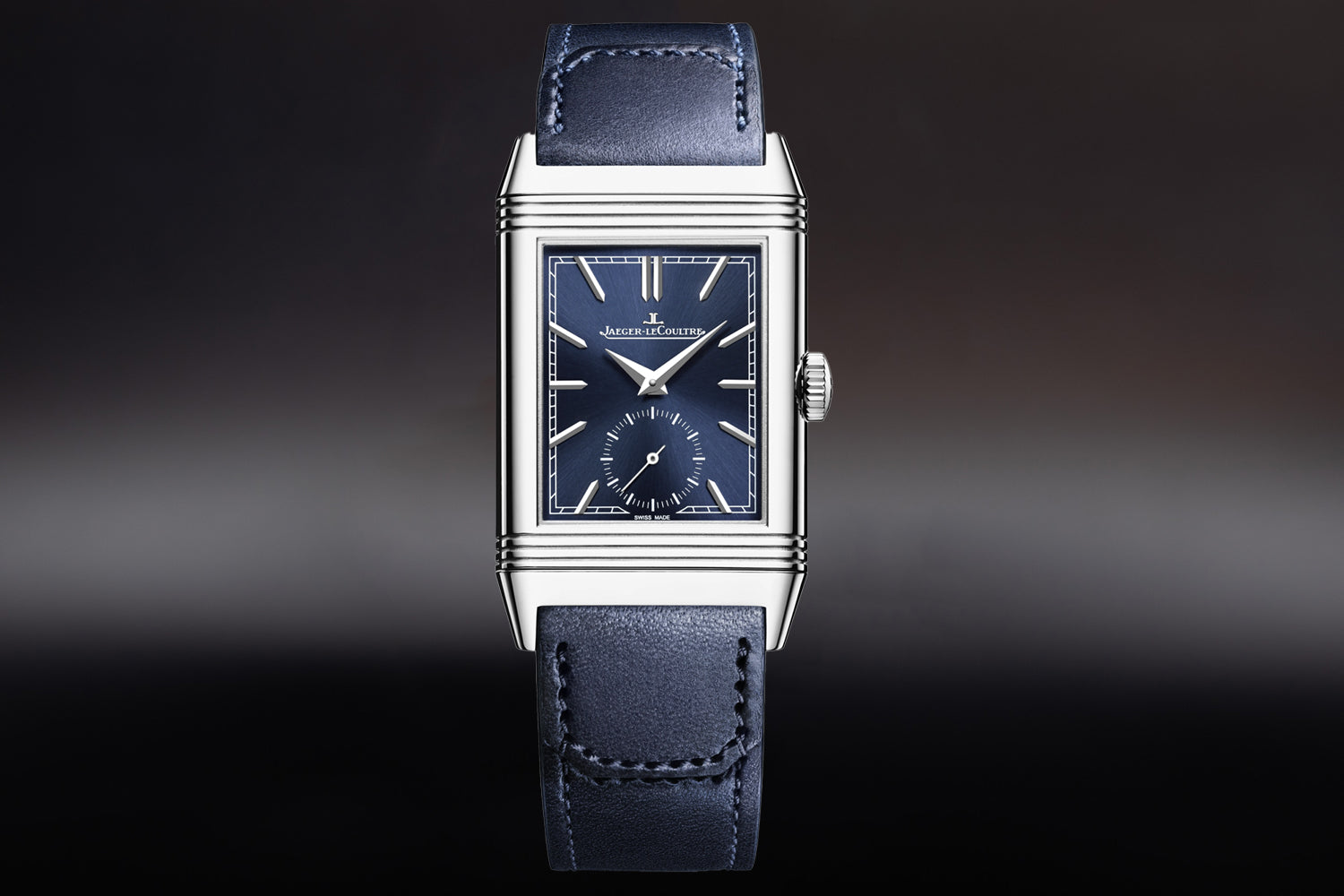 Jaeger-LeCoultre Reverso Tribute Monoface Small Seconds Q397848J with blue dial and strap