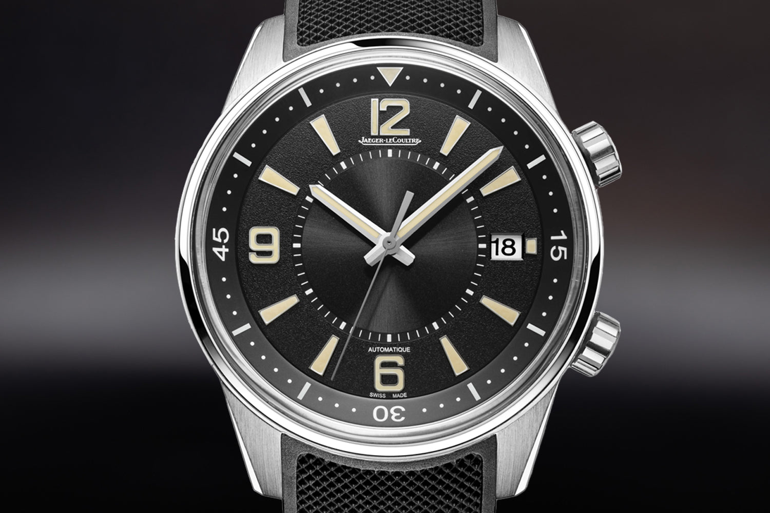 Jaeger-LeCoultre Polaris Date Black Dial Q906867J dial close-up
