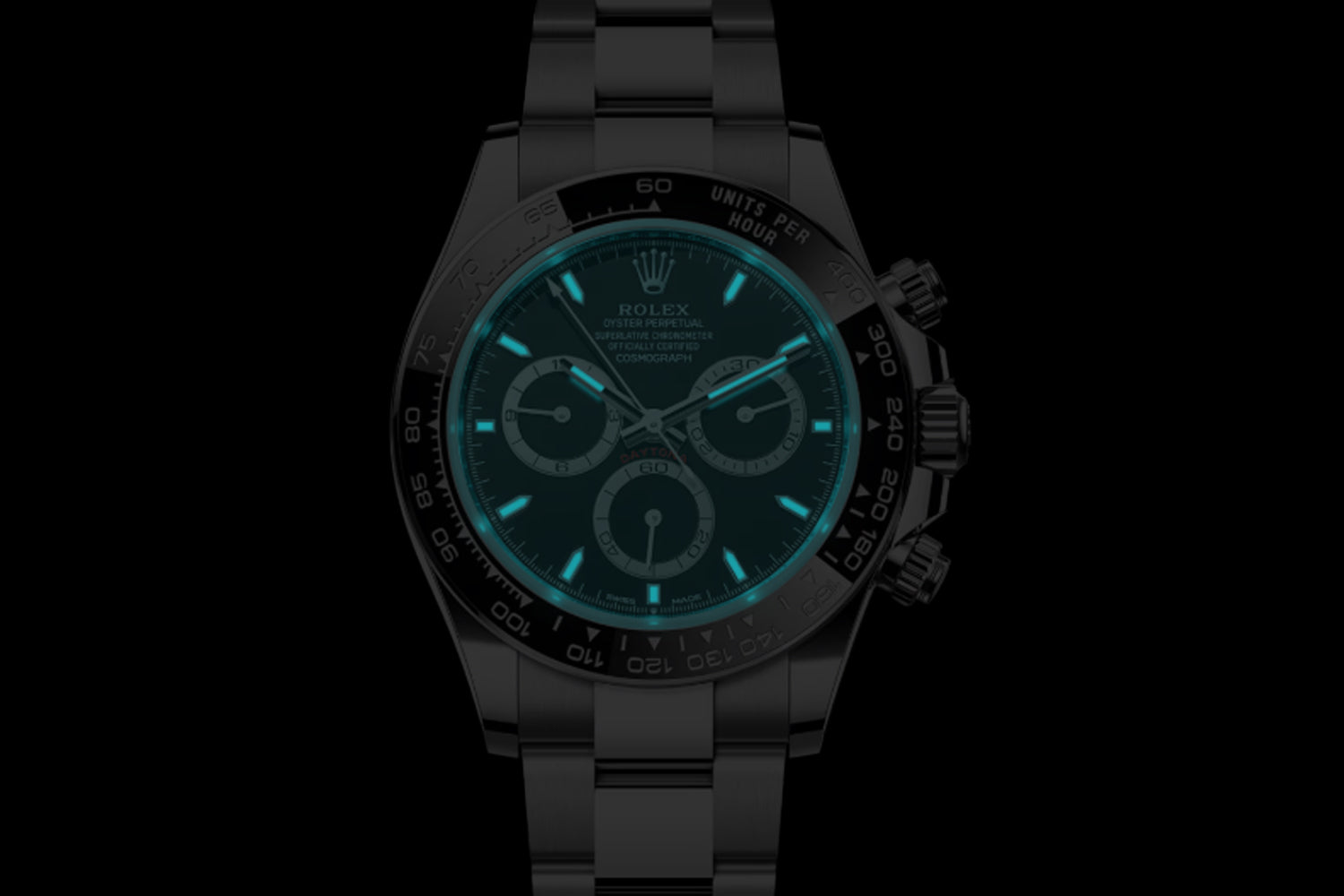 Rolex Cosmograph Daytona stainless steel Black Dial with black ceramic bezel "Godzilla" 126500LN lume
