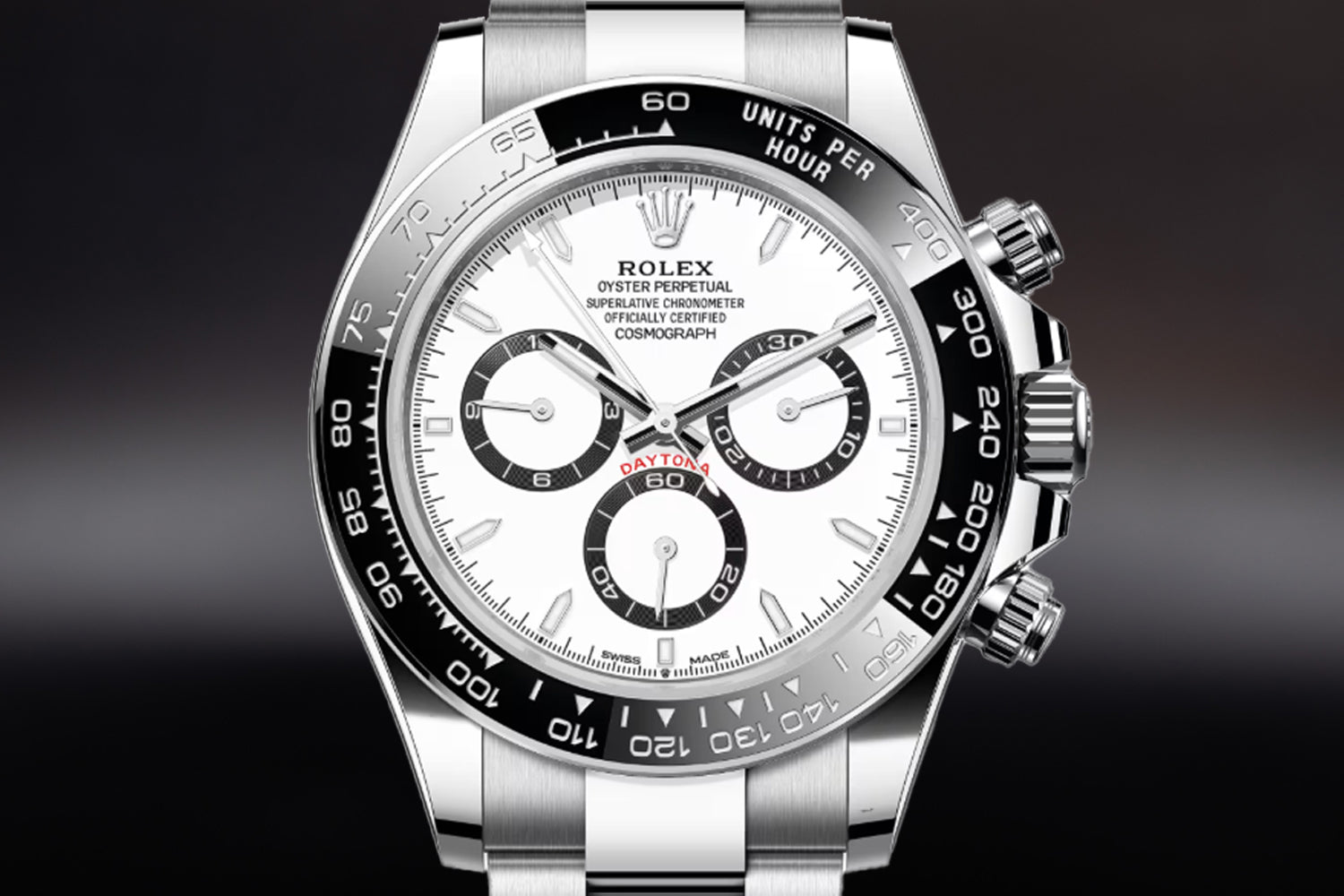Rolex Cosmograph Daytona stainless steel White Dial black ceramic bezel "Panda" 126500LN