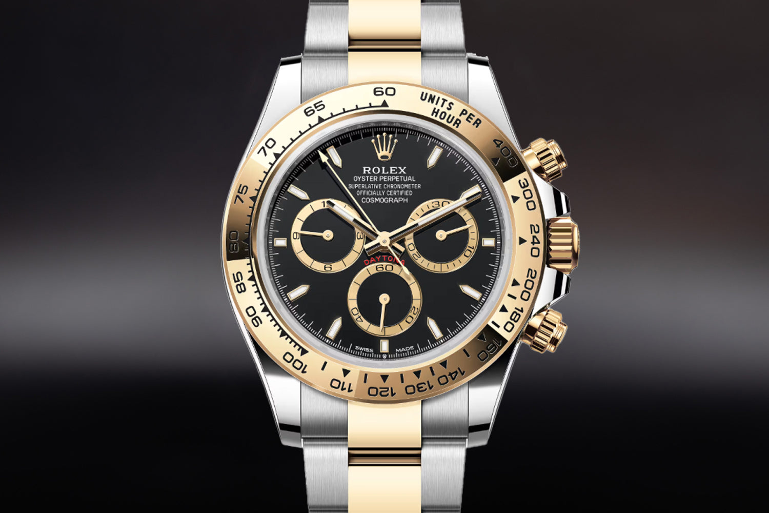 Rolex Cosmograph Daytona Two Tone Yellow Gold Rolesor Black Dial 126503