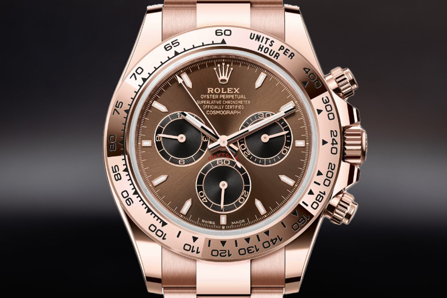 Rolex Cosmograph Daytona 18K Rose Gold Everose Chocolate Dial with gold bezel 126505