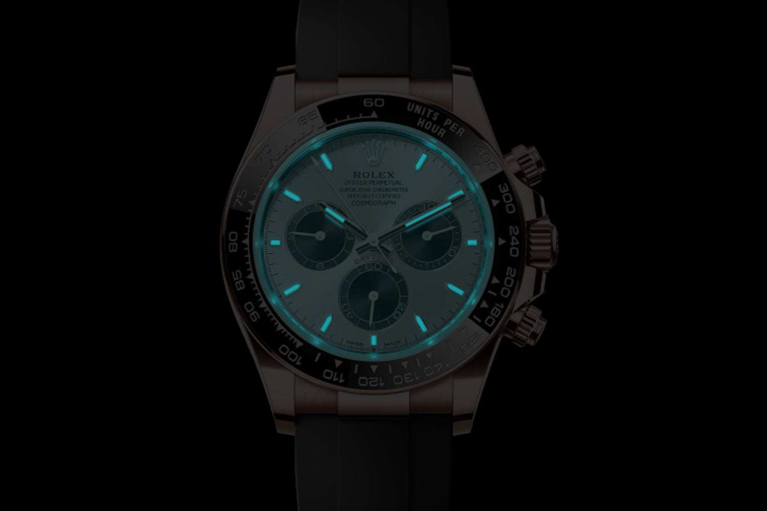 Rolex Cosmograph Daytona 18K Everose Rose Gold Sundust Dial with black ceramic bezel 126515LN lume