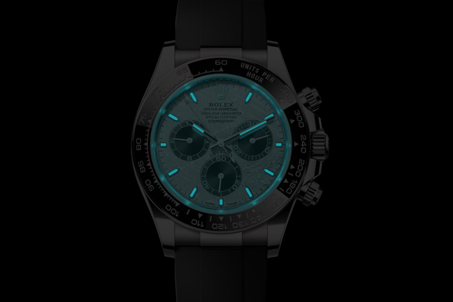 Rolex Cosmograph Daytona 18K White Gold Meteorite Dial with black ceramic bezel 126519LN lume