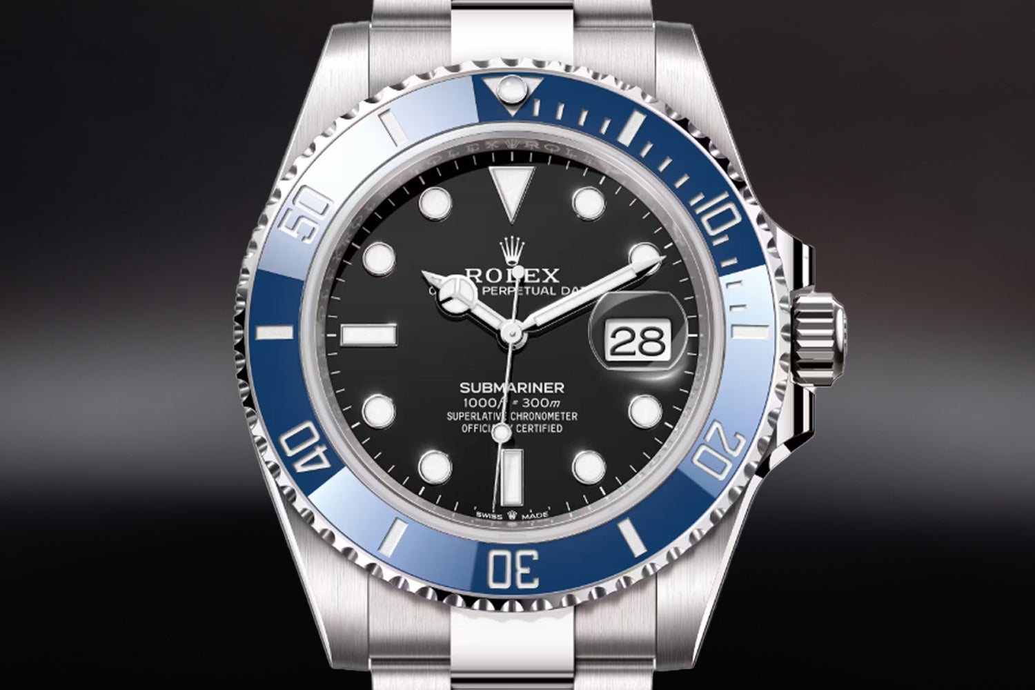 Rolex Submariner Date 18K White Gold Black Dial blue bezel "Cookie Monster" 126619LB