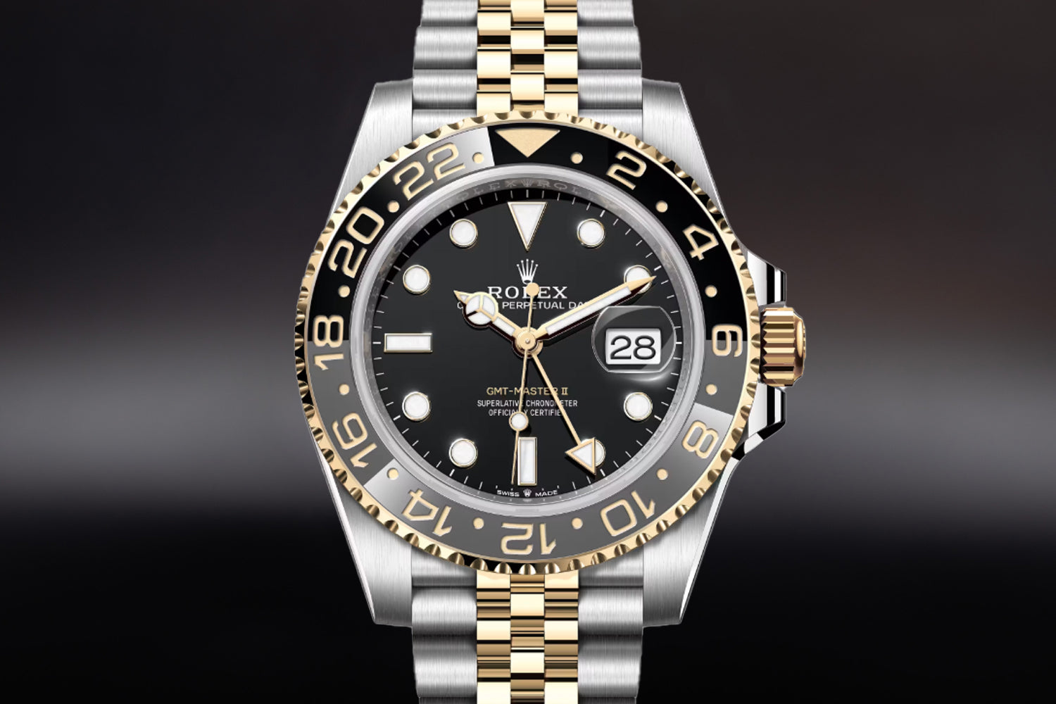 Rolex GMT-Master II Two Tone Yellow Gold Black Dial "Zombie" 126713GRNR