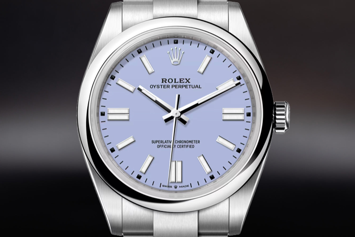 Rolex Oyster Perpetual 41 stainless steel smooth bezel Lavender Dial 134300