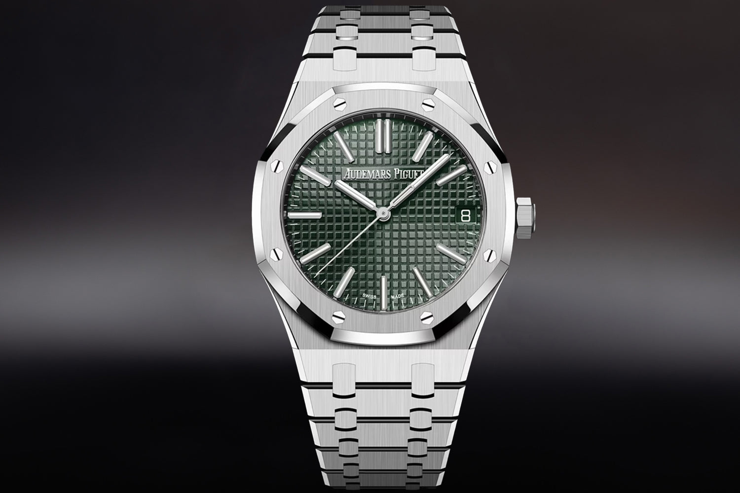 Audemars Piguet Royal Oak 15510ST stainless steel Khaki Green Dial 15510ST.OO.1320ST.09 with integrated bracelet
