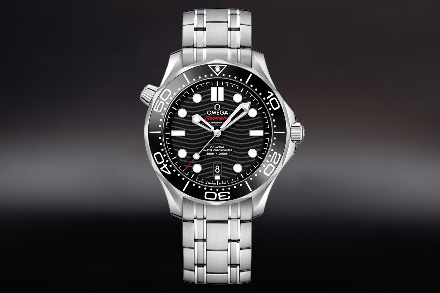 Omega Seamaster Diver 300M Black Dial 210.30.42.20.01.001 with stainless steel bracelet