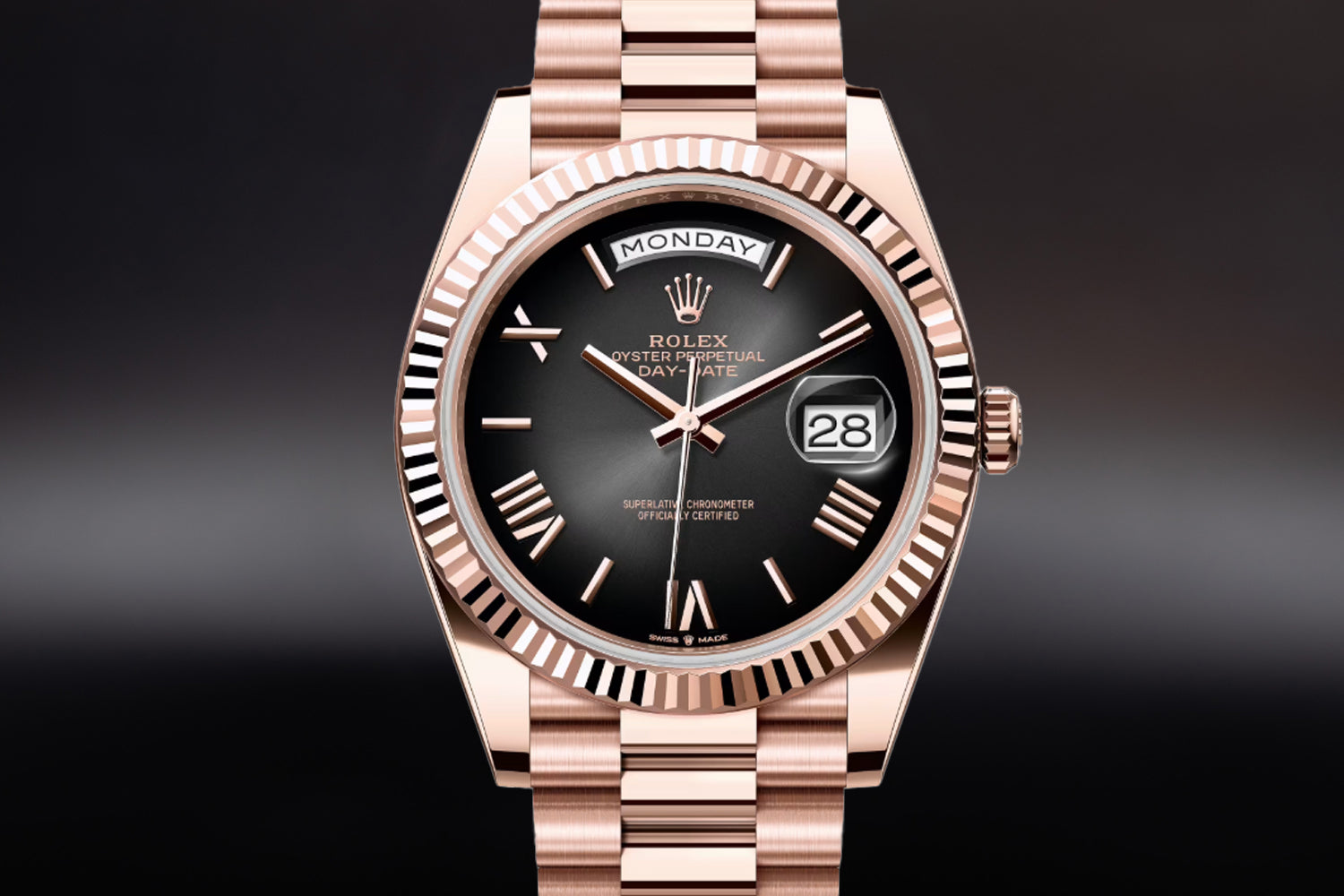 Rolex Day-Date 40 Everose Gold Slate Ombré Dial 228235