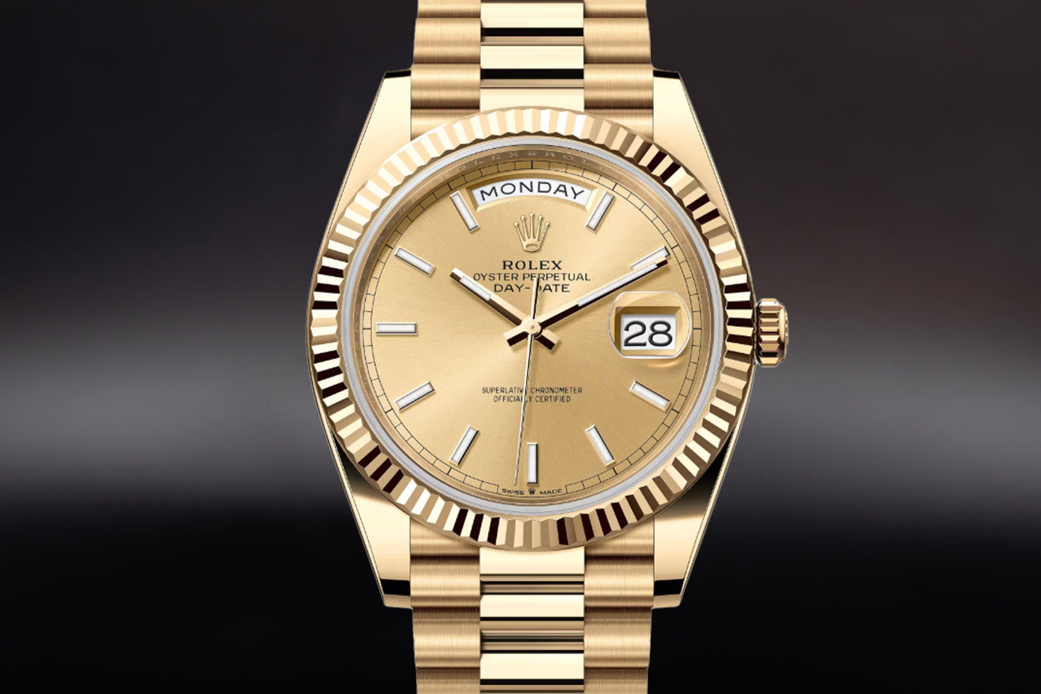 Rolex Day-Date 40 Yellow Gold Champagne Dial 228238