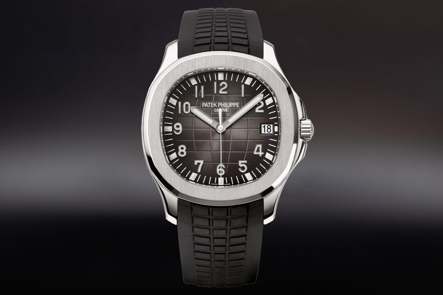 Patek Philippe Aquanaut stainless steel Sunburst Gray "Black" Dial 5167A-001 with black rubber strap