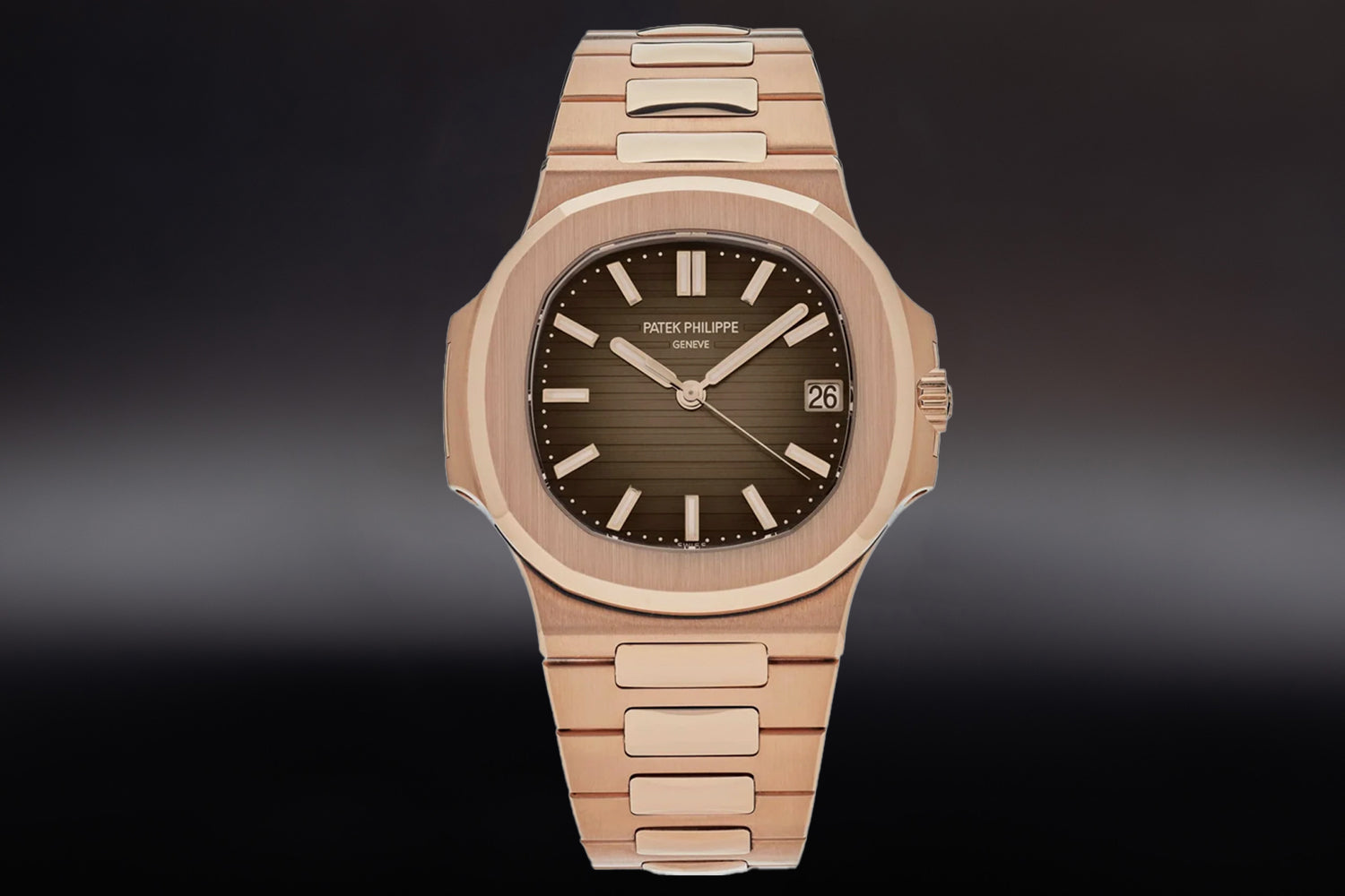 Patek Philippe Nautilus Rose Gold Brown Dial 5711/1R-001 with integrated bracelet