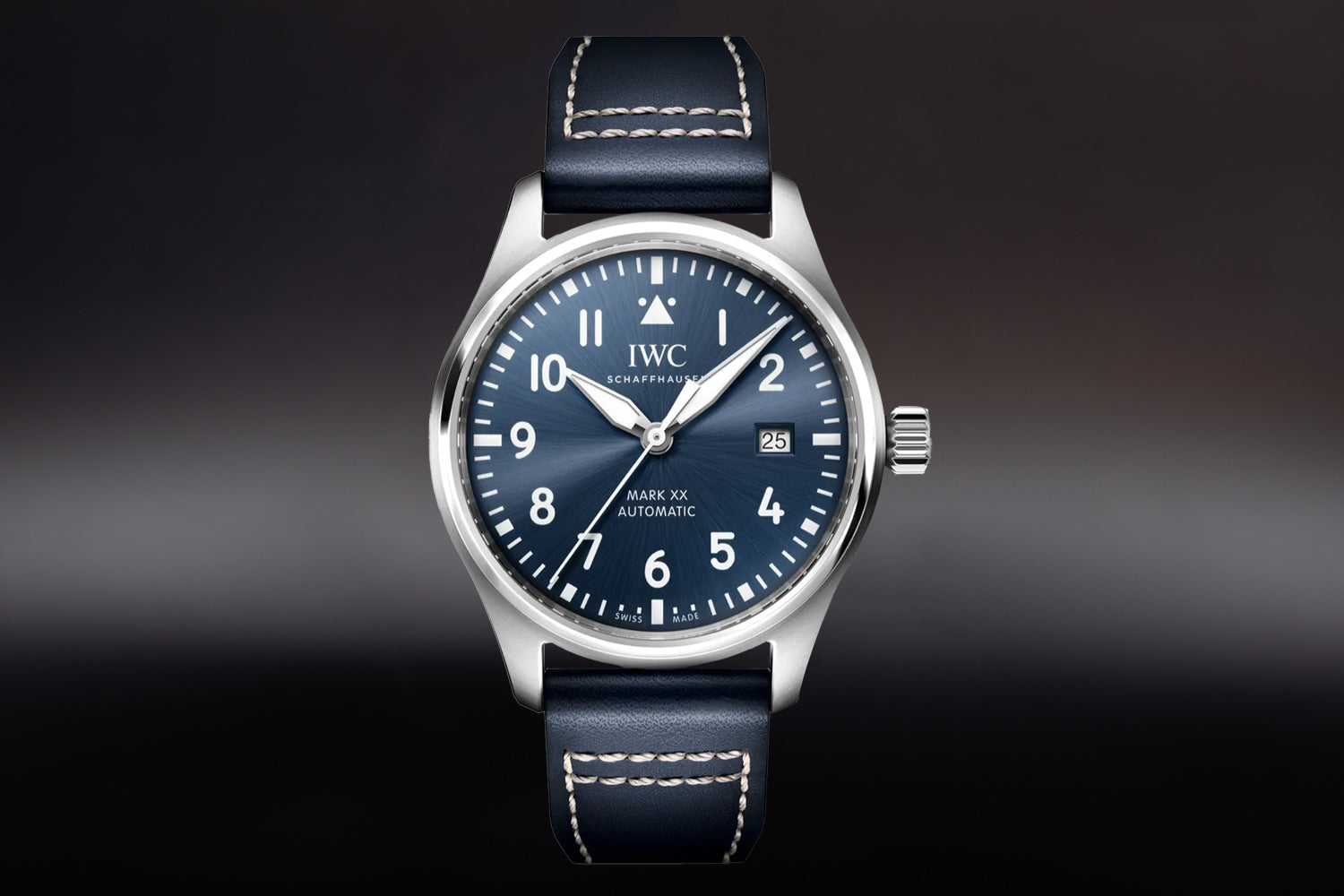 IWC Pilot's Watch Mark XX Blue Dial IW328203 in stainless steel with blue leather strap