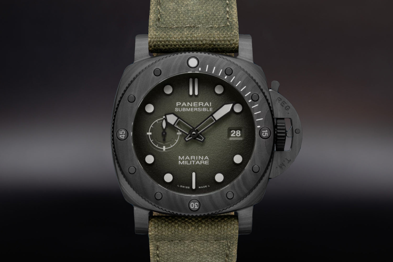 Panerai Submersible Marina Militare Carbotech Green Dial PAM01698