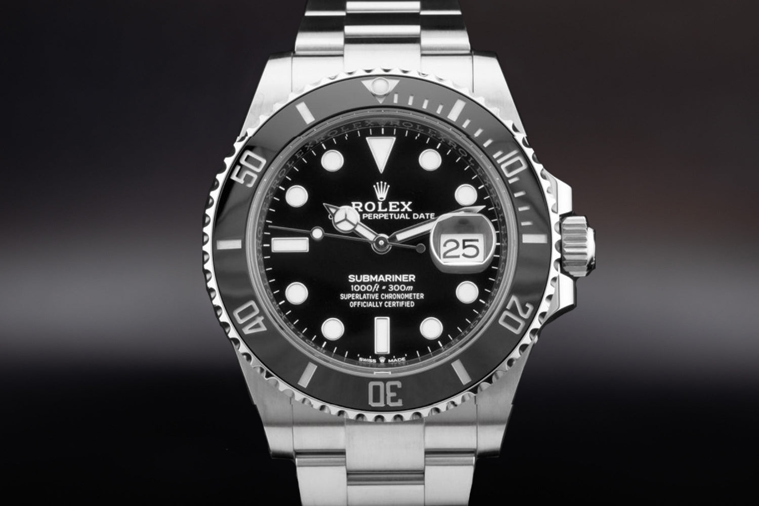 Rolex Submariner luxury sports watch with black dial and stainless steel bracelet
