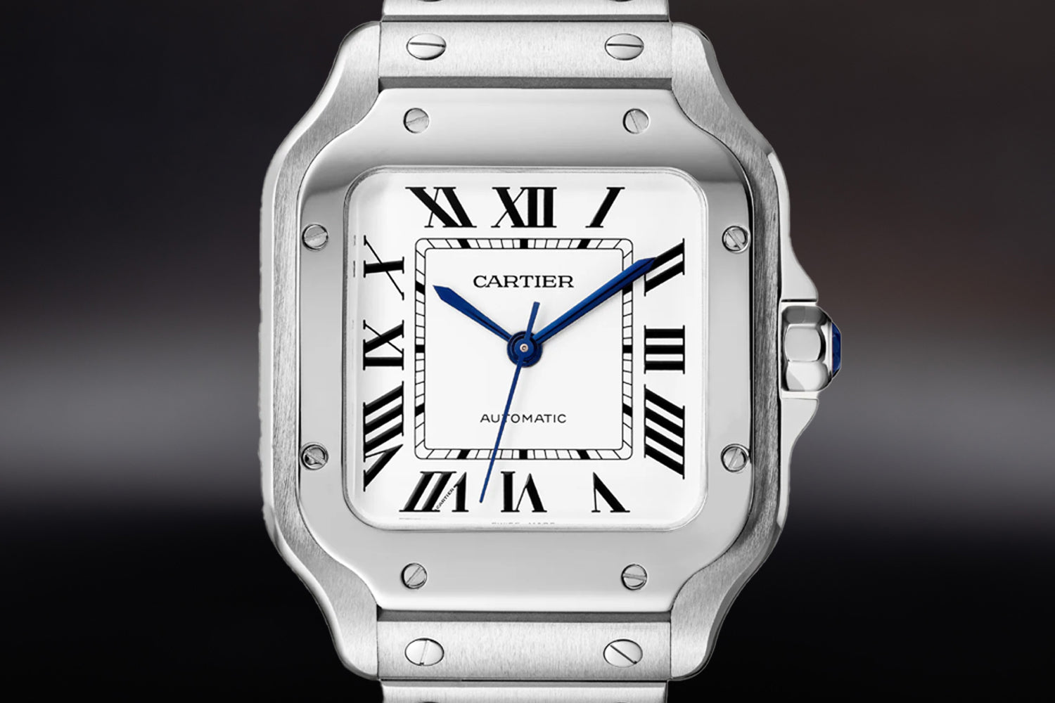 Cartier Santos De Cartier stainless steel luxury watch in size Medium WSSA0029