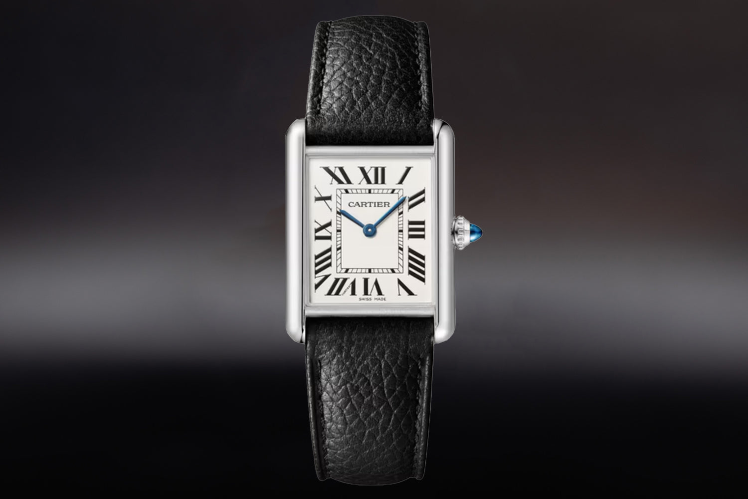 Cartier Tank Must De Cartier white dial size Large WSTA0041 with black leather strap