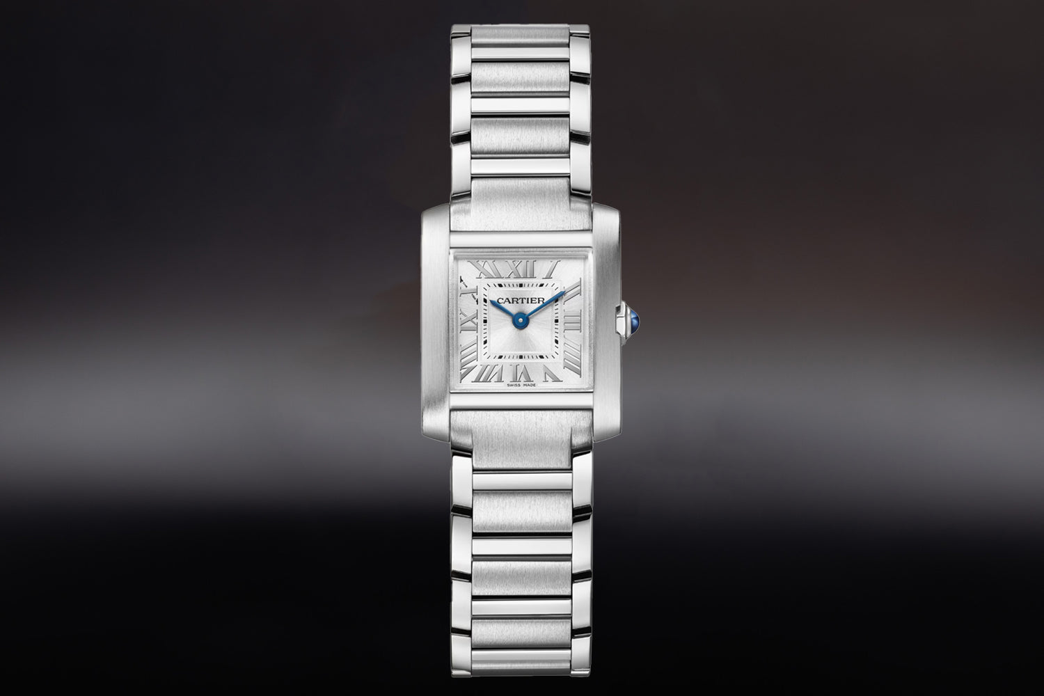 Cartier Tank Française in stainless steel silver dial size Small WSTA0129