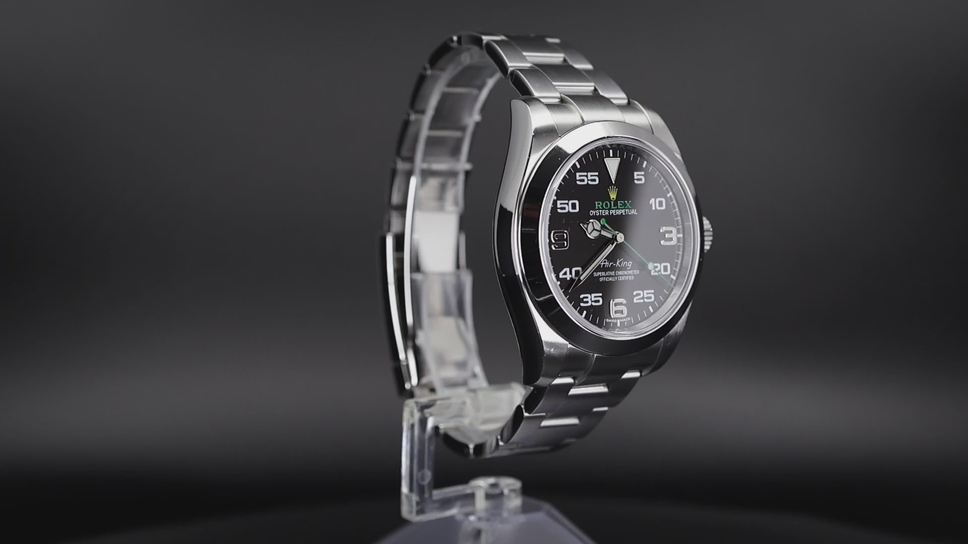 360 rotation video of Rolex Air-King 40mm Black Dial Oyster Stainless Steel 116900
