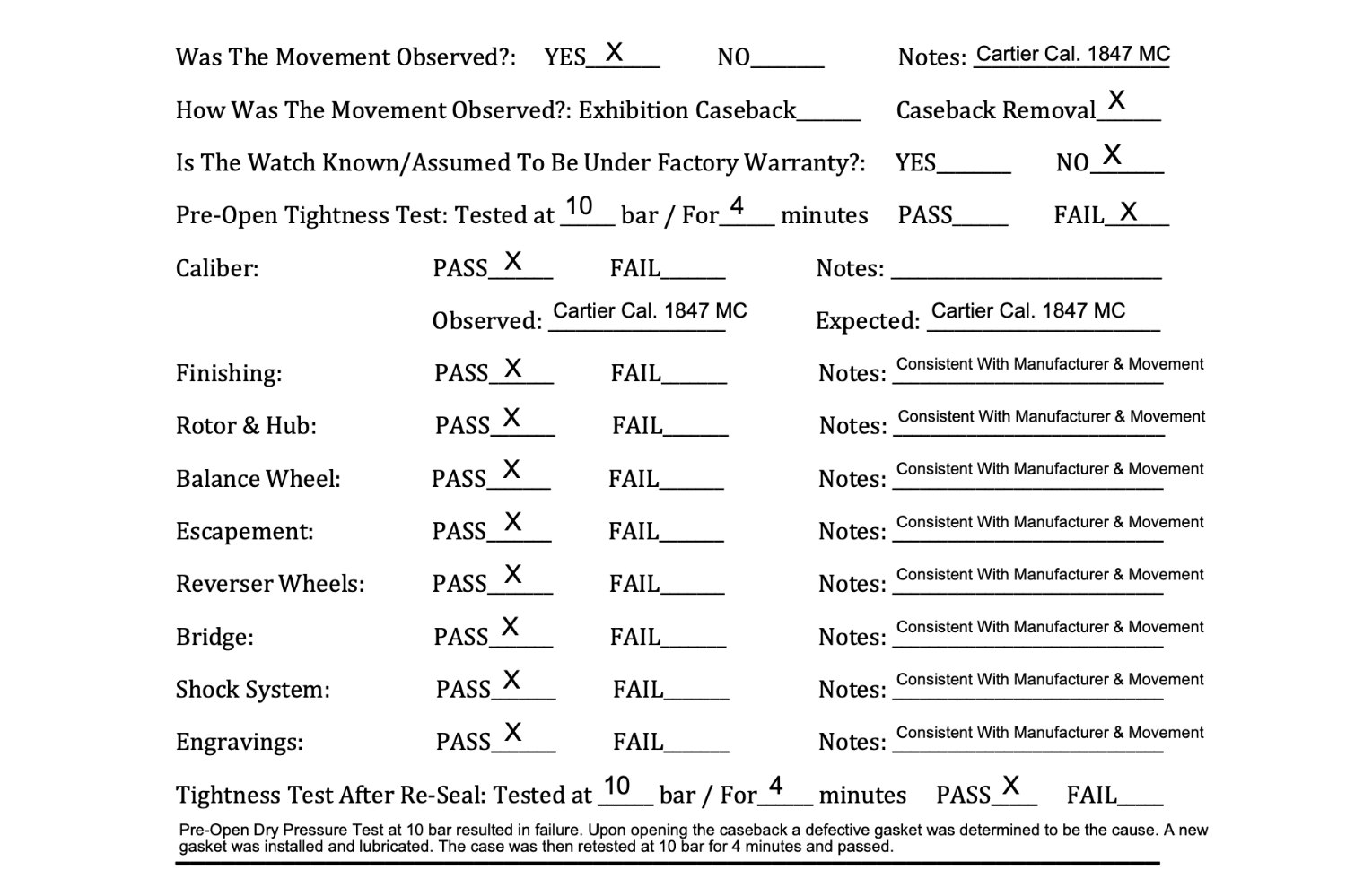 Finest Kind Certified movement authenticity check and documentation featured in the verification suite